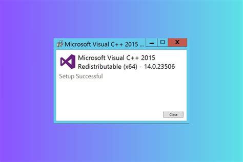 installing Microsoft Visual C++ 2019 Redistributable Package